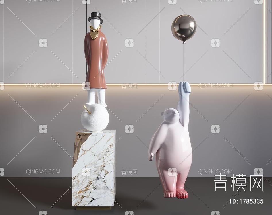 室内雕塑3D模型下载【ID:1785335】