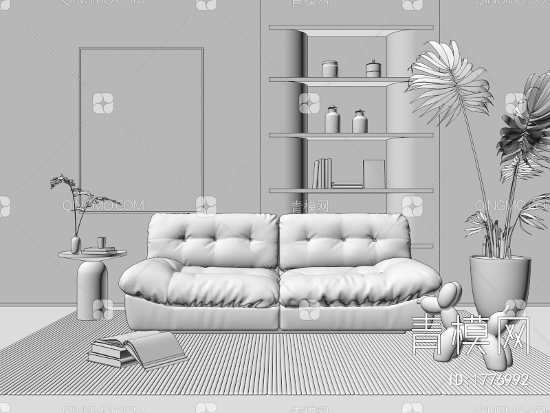 双人沙发3D模型下载【ID:1776992】