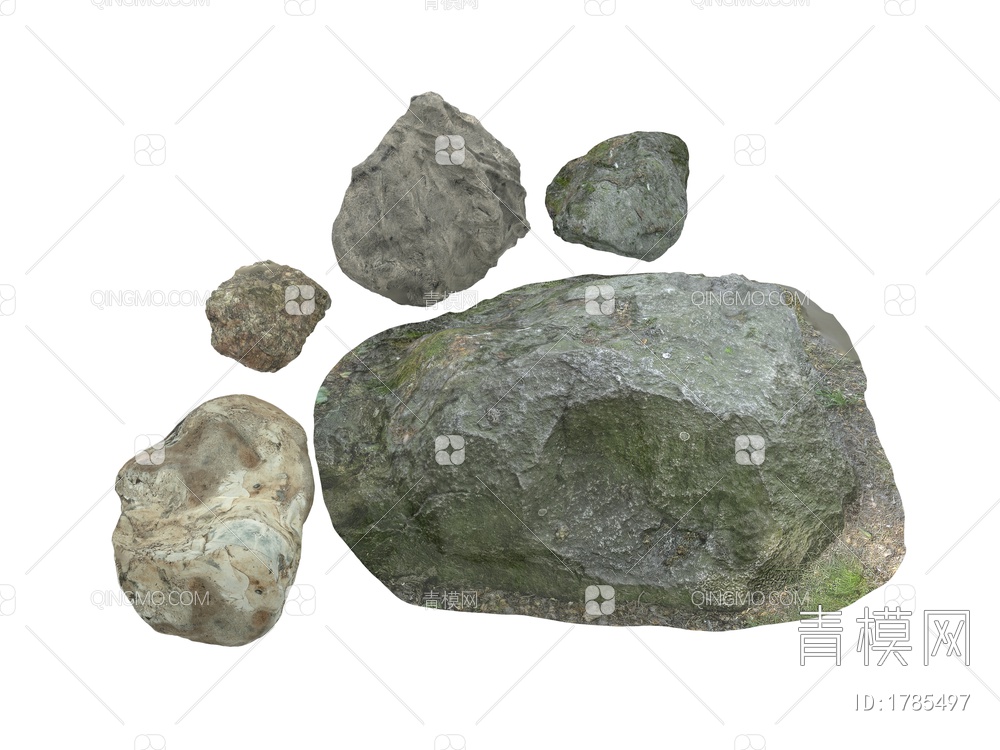 户外自然景观 石头堆3D模型下载【ID:1785497】