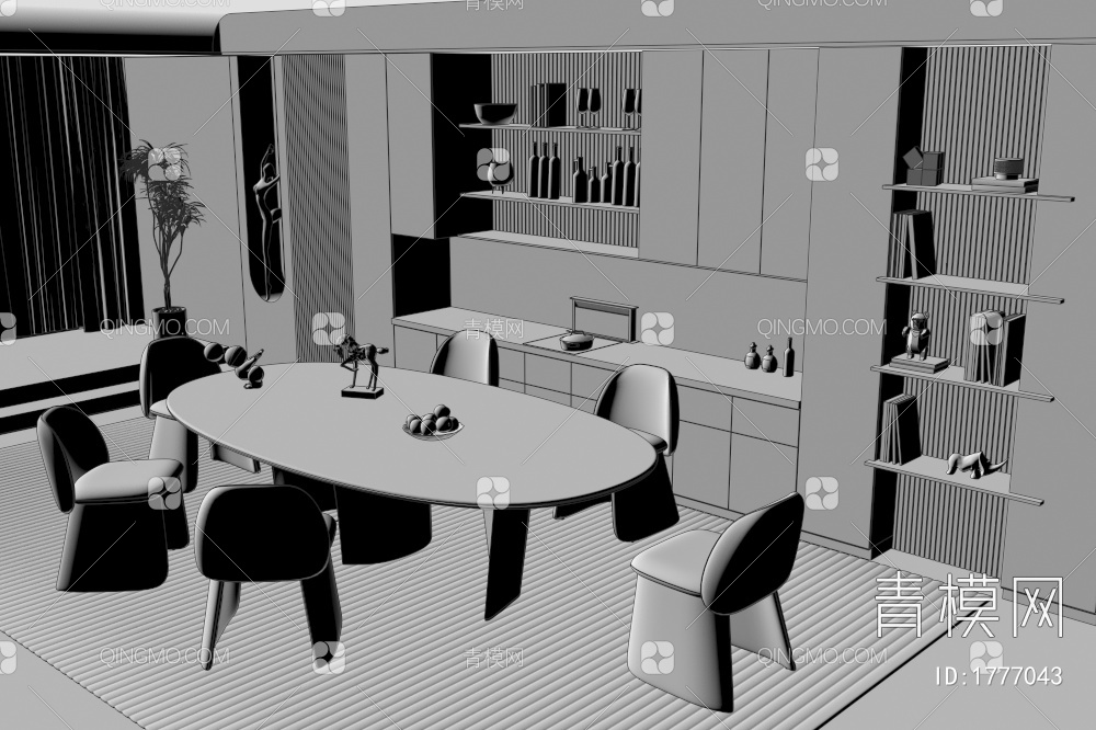 餐厅3D模型下载【ID:1777043】