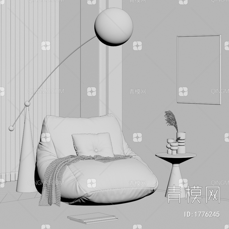 懒人沙发，边几3D模型下载【ID:1776245】