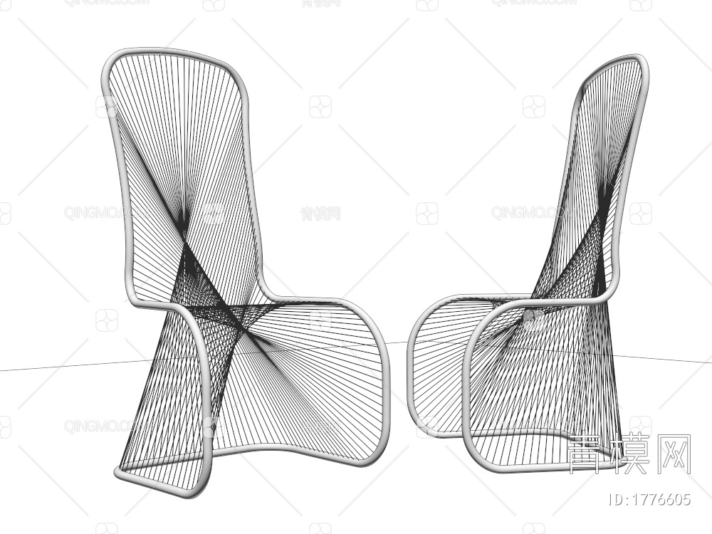 异形线形椅 异形休闲椅3D模型下载【ID:1776605】