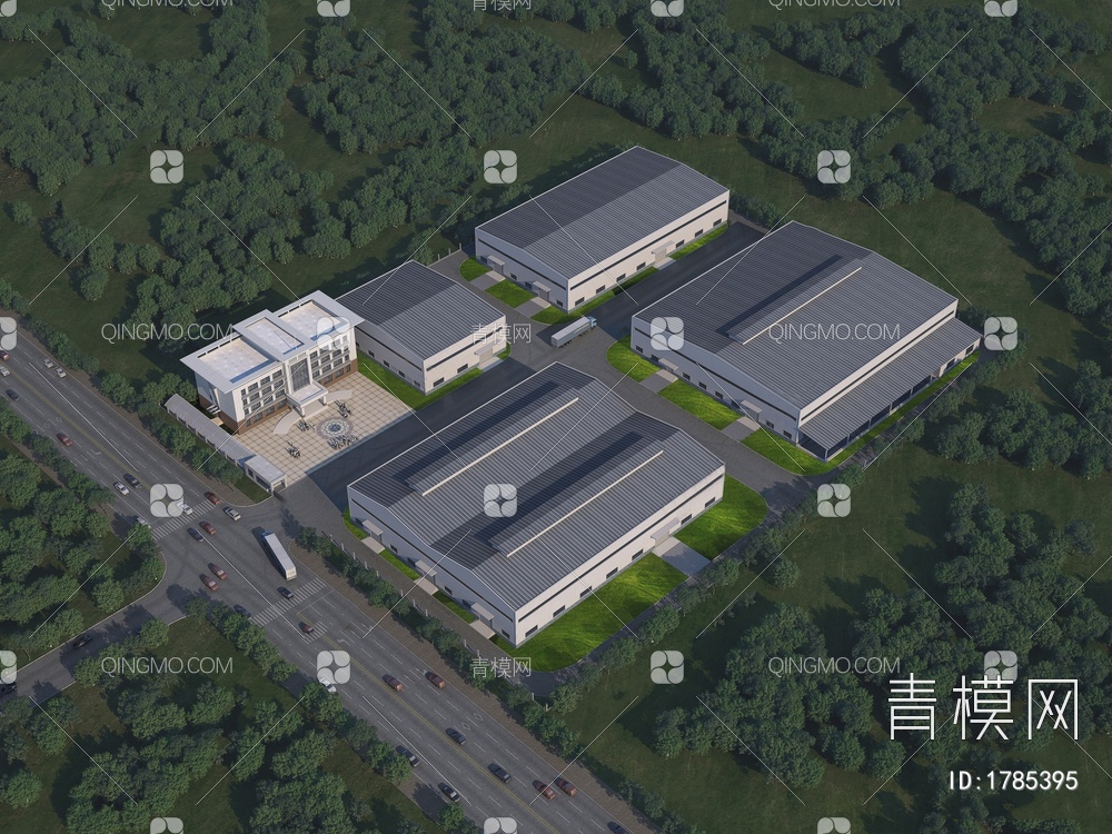 工业厂房3D模型下载【ID:1785395】
