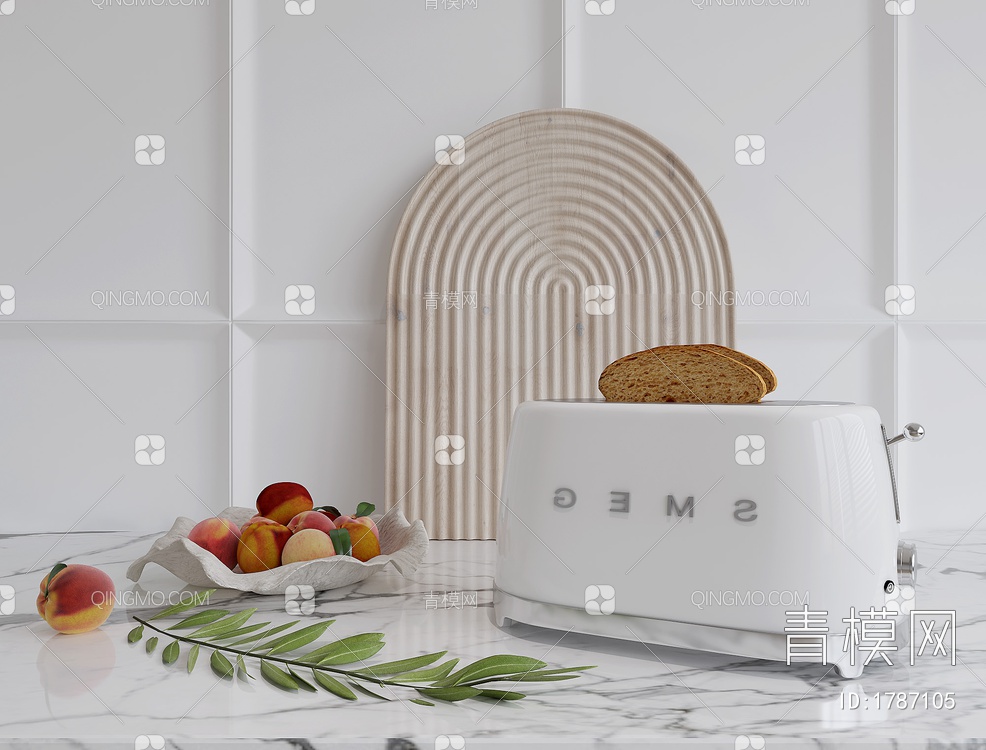 面包机 果盘 切菜板3D模型下载【ID:1787105】