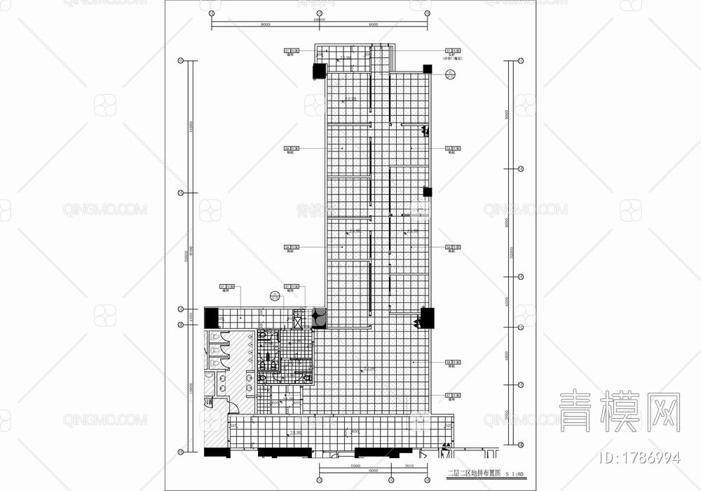 某酒店后勤办公室及厨房区域施工图 办公室 厨房 酒店后勤【ID:1786994】