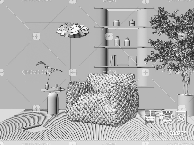 单人沙发3D模型下载【ID:1783295】