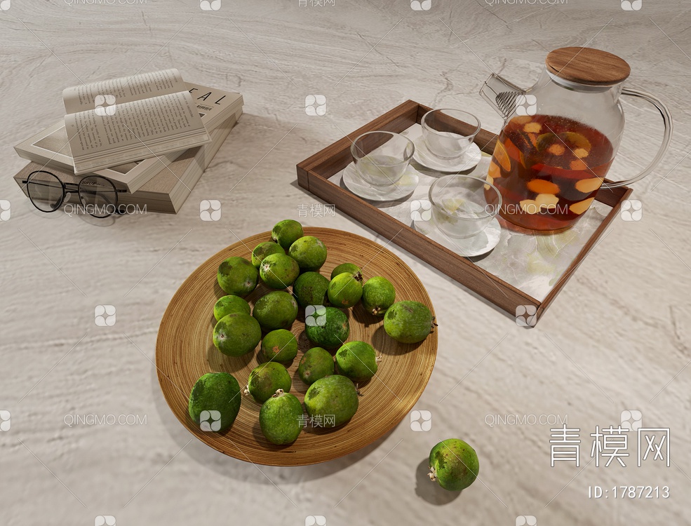 食物饮料 果盘 水杯3D模型下载【ID:1787213】