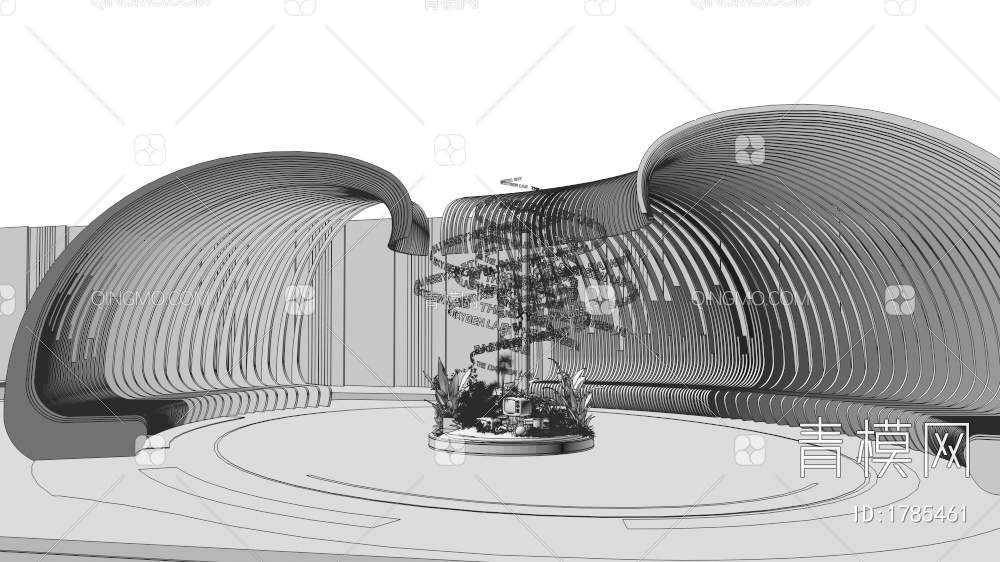 户外美陈长廊3D模型下载【ID:1785461】