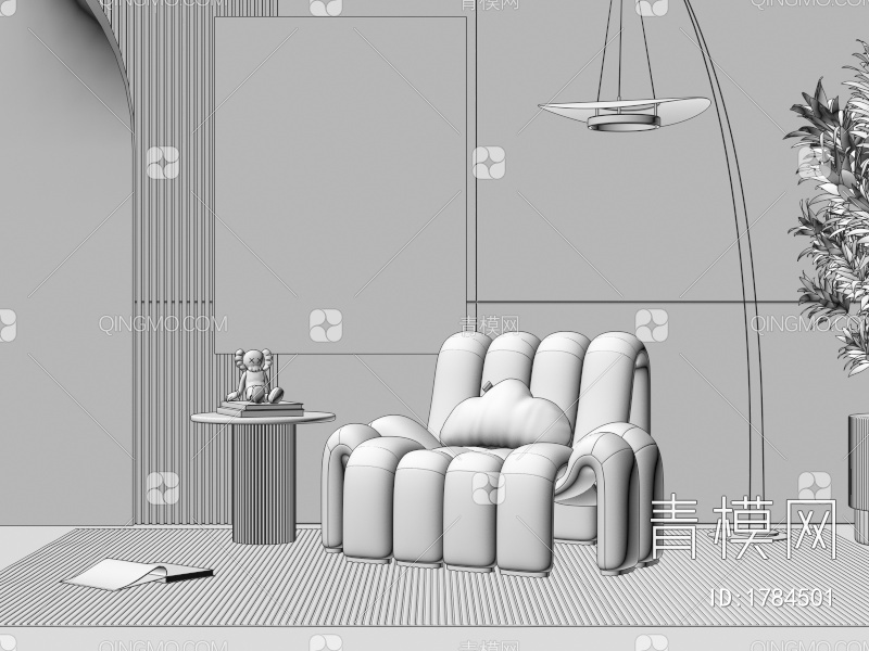 单人沙发3D模型下载【ID:1784501】