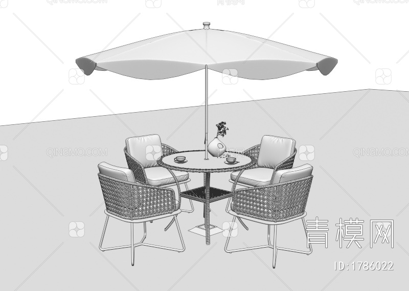 户外桌椅3D模型下载【ID:1786022】