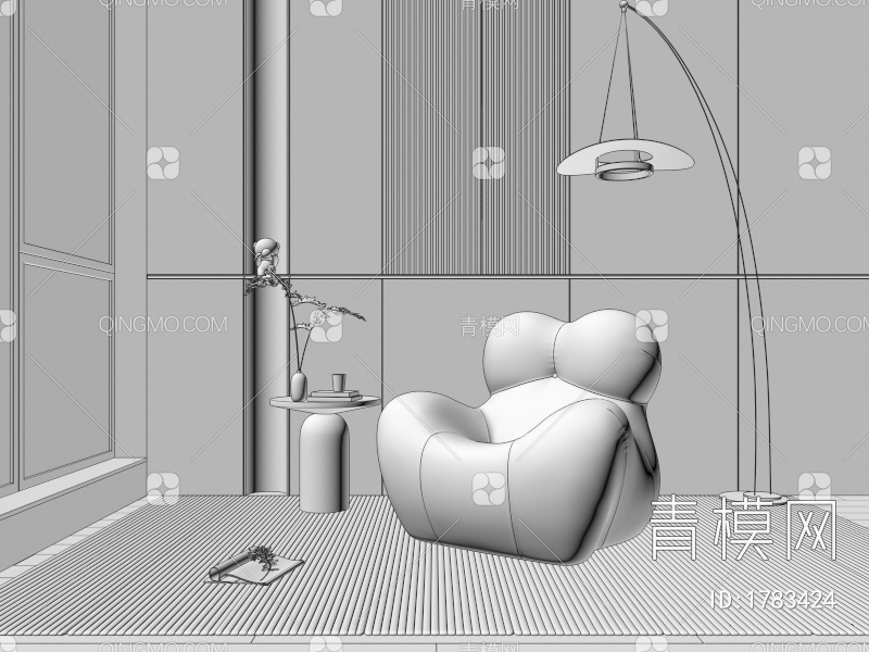 单人沙发3D模型下载【ID:1783424】