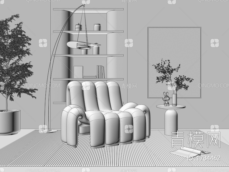 单人沙发3D模型下载【ID:1784462】