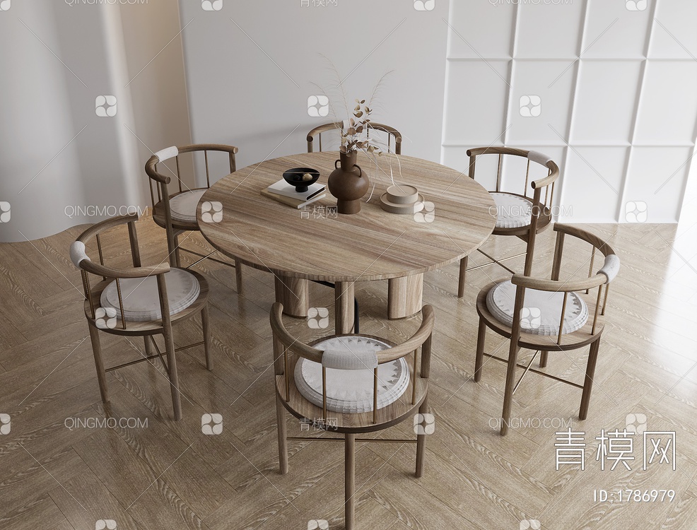 餐桌椅组合3D模型下载【ID:1786979】