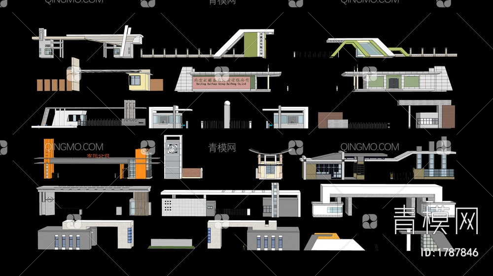 入口大门SU模型下载【ID:1787846】