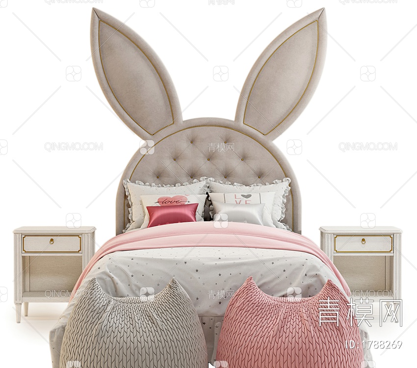 兔耳儿童床3D模型下载【ID:1788269】