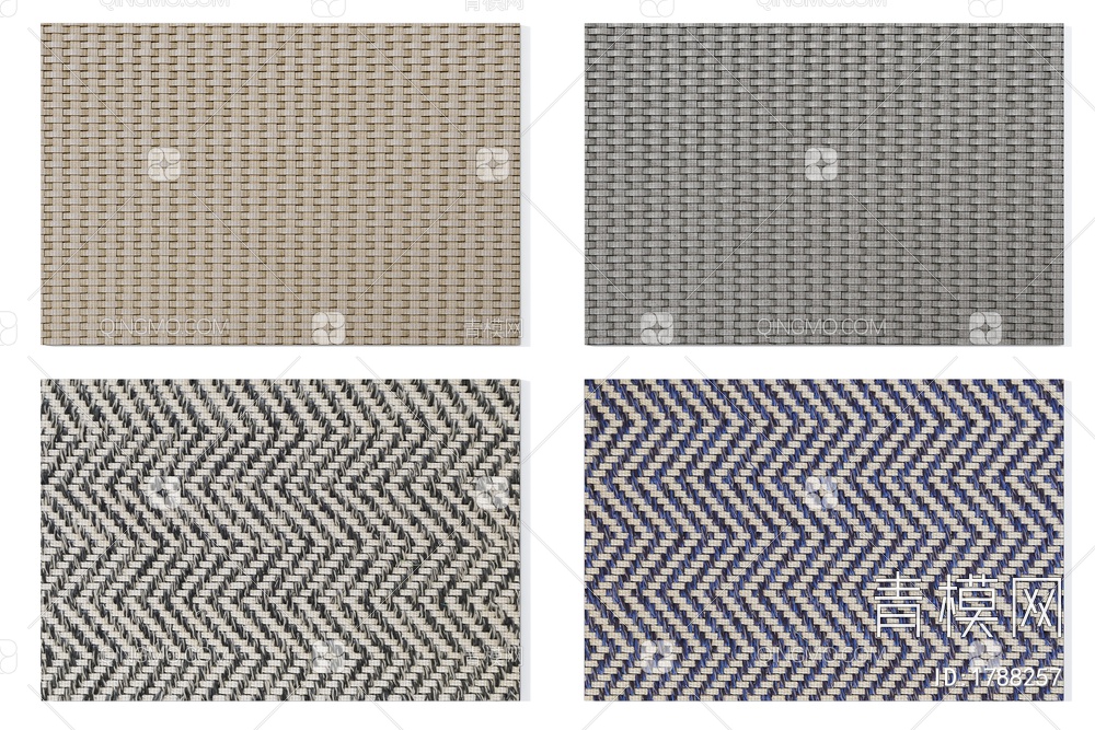 灰色编织纹地毯组合3D模型下载【ID:1788257】