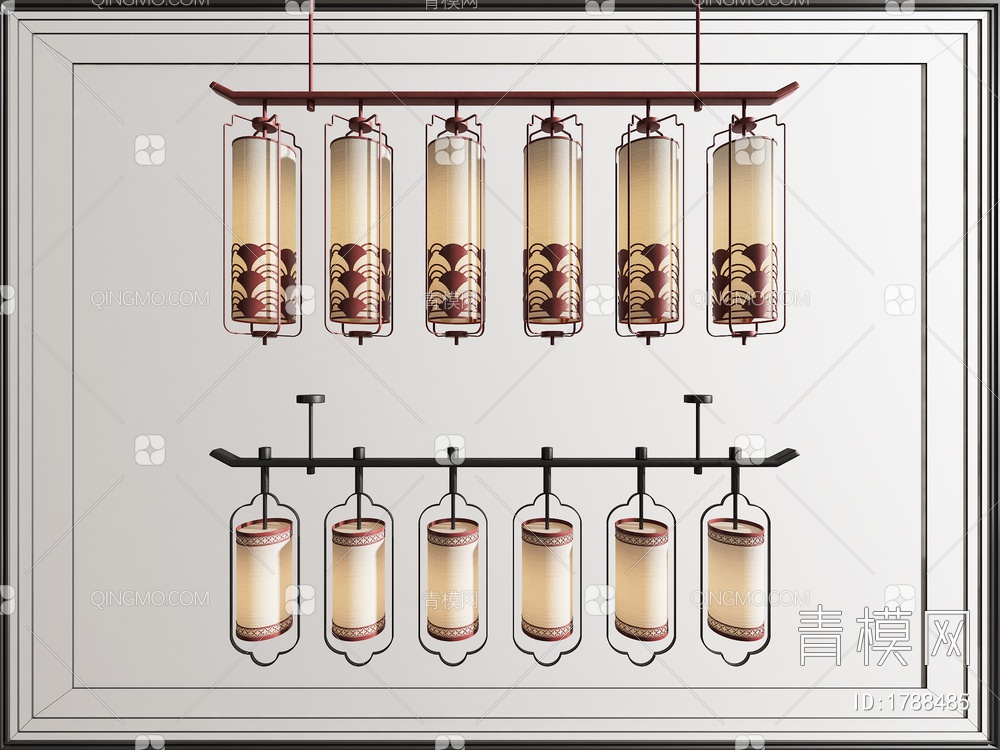 长形吊灯3D模型下载【ID:1788485】