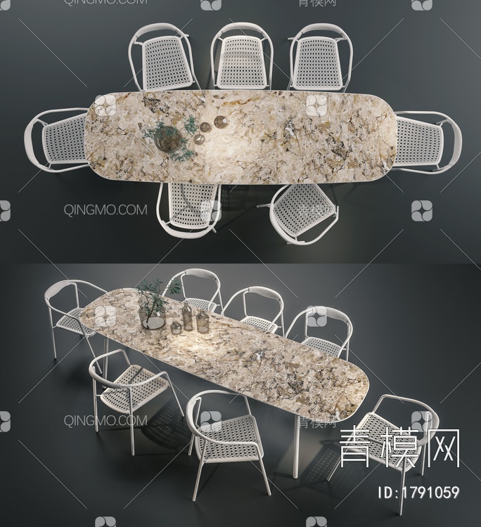 Manutti户外餐桌椅组合3D模型下载【ID:1791059】