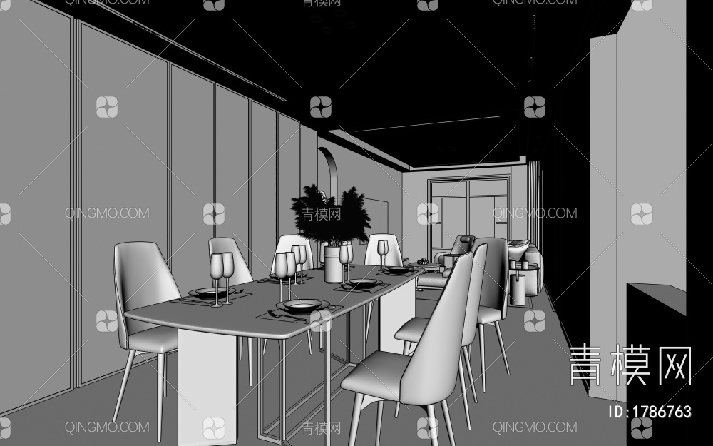 客餐厅3D模型下载【ID:1786763】