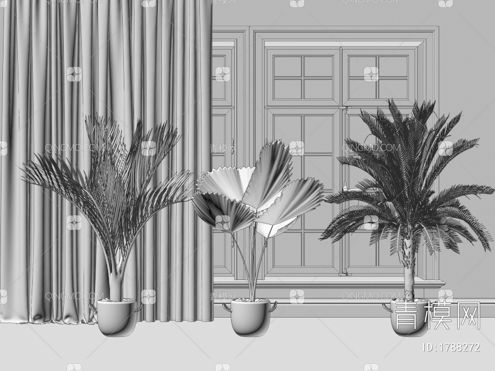 绿植盆栽组合3D模型下载【ID:1788272】