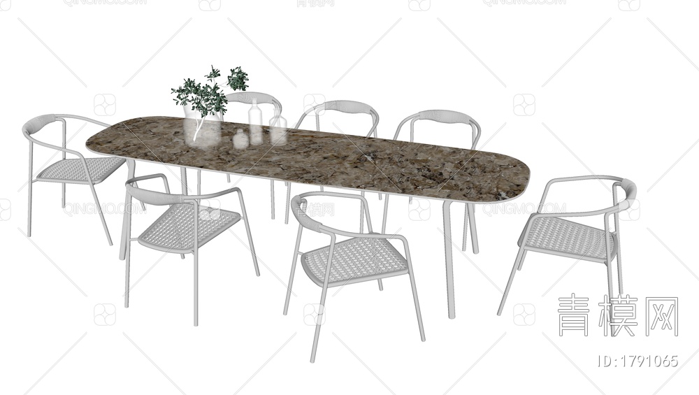 Manutti户外餐桌椅组合SU模型下载【ID:1791065】