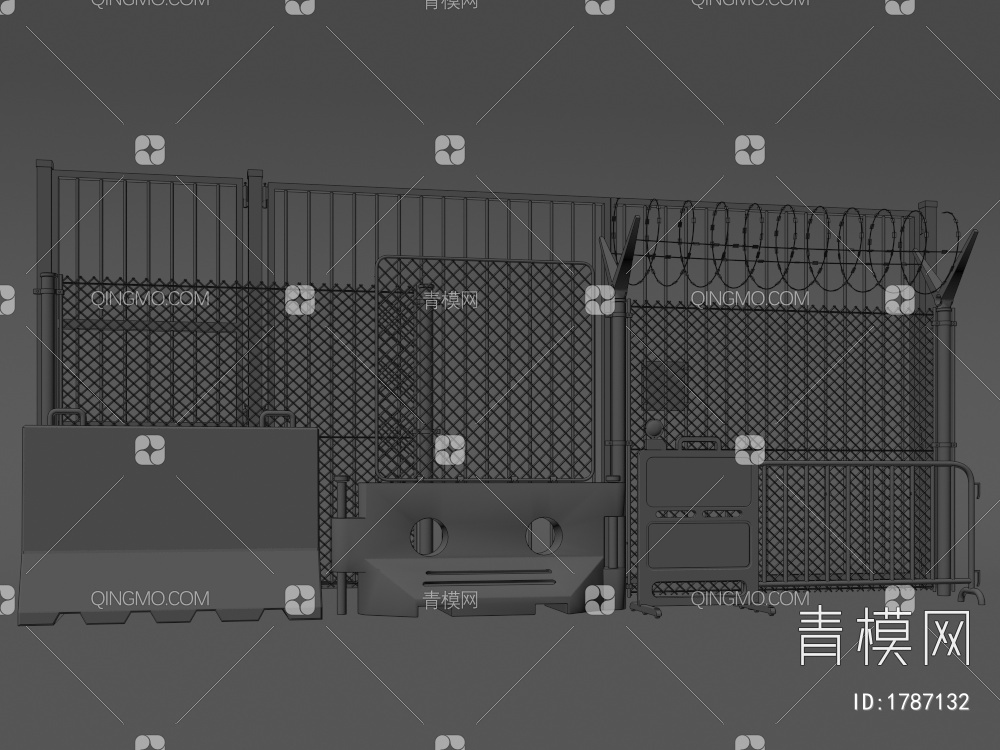 路障围栏3D模型下载【ID:1787132】