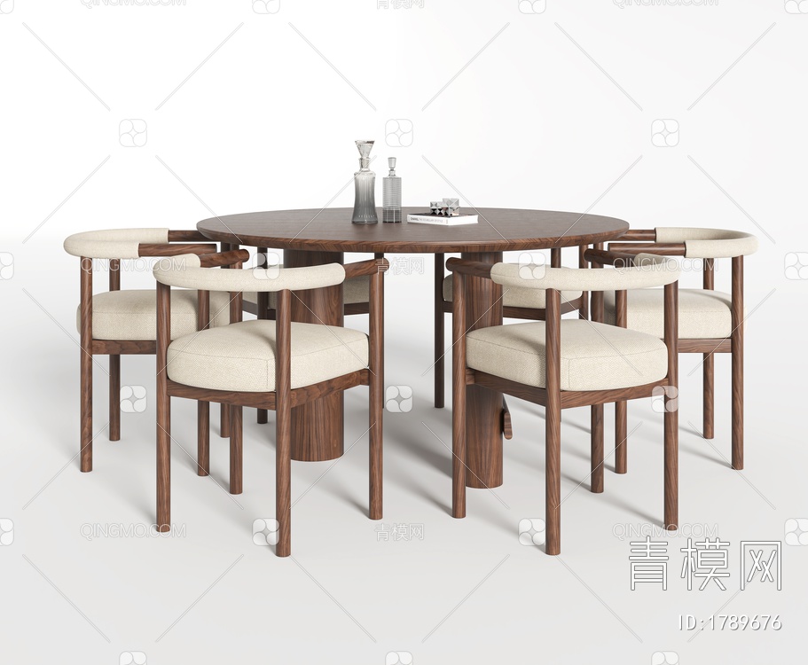 餐桌椅组合3D模型下载【ID:1789676】