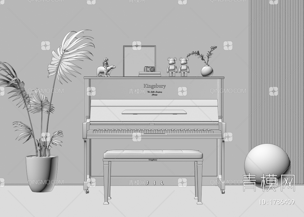 钢琴3D模型下载【ID:1786409】