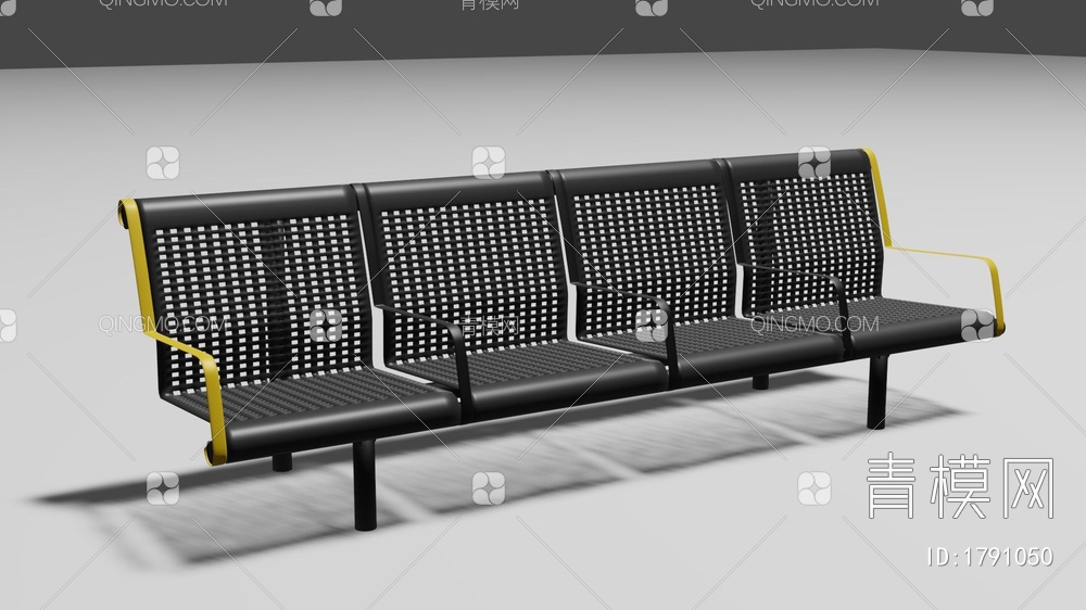 黑色排椅SU模型下载【ID:1791050】