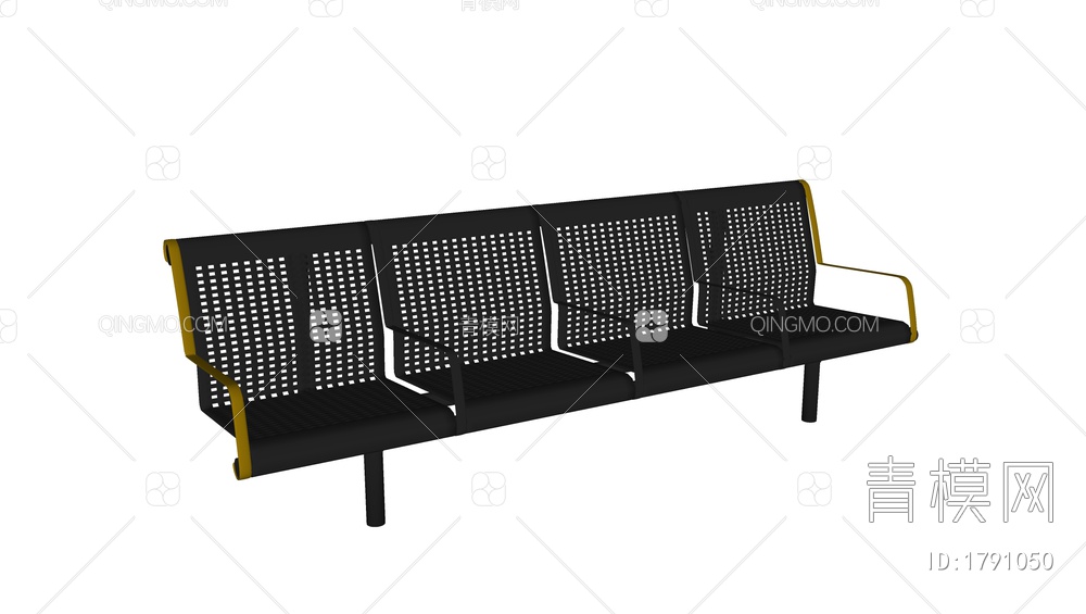 黑色排椅SU模型下载【ID:1791050】