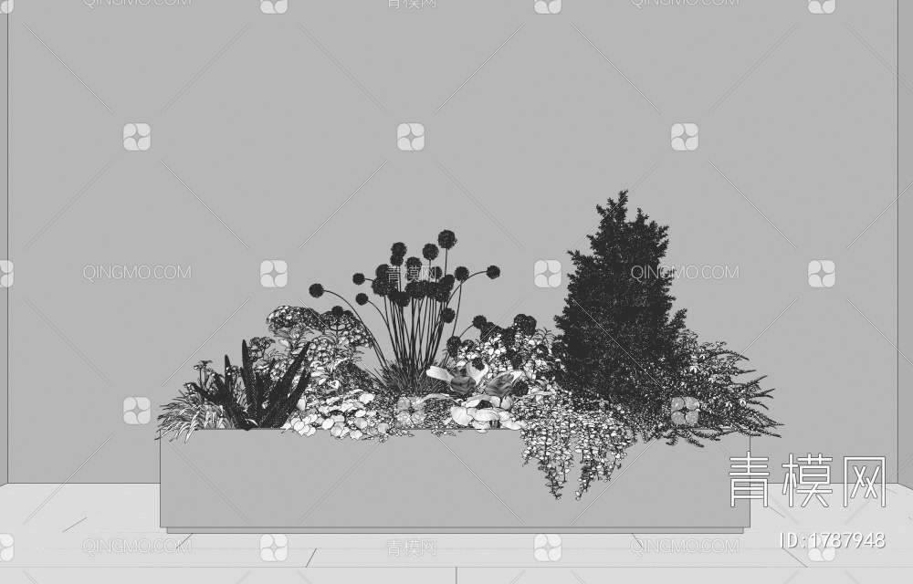 绿植盆栽 花坛3D模型下载【ID:1787948】