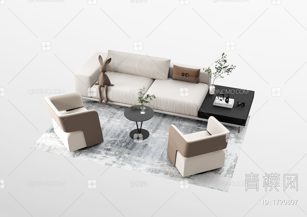 休闲沙发3D模型下载【ID:1790807】