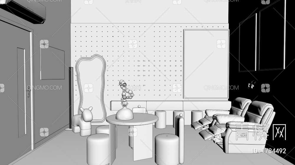 学校心理咨询宣泄室3D模型下载【ID:1784492】