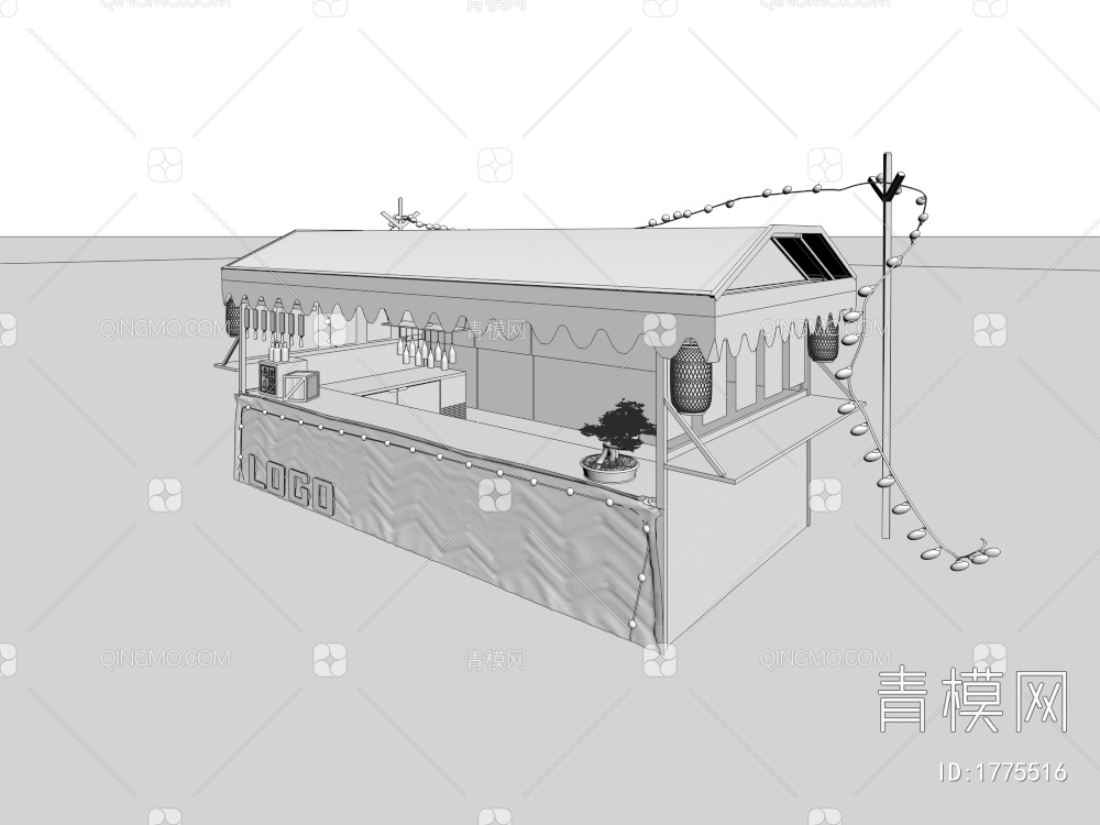 美陈摊位3D模型下载【ID:1775516】