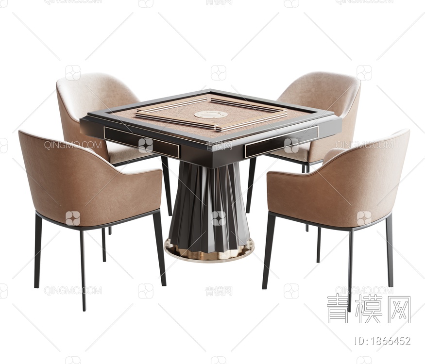 麻将桌椅组合3D模型下载【ID:1866452】