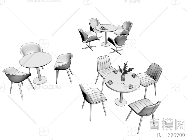 休闲桌椅3D模型下载【ID:1790900】