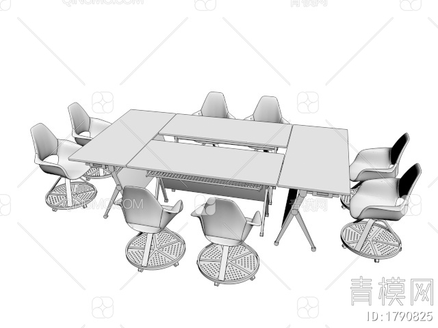 课桌椅3D模型下载【ID:1790825】
