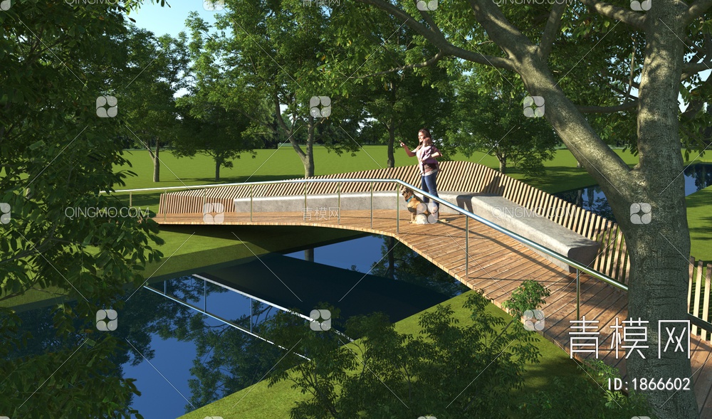 景观桥3D模型下载【ID:1866602】