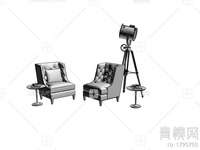 休闲椅组合3D模型下载【ID:1790750】