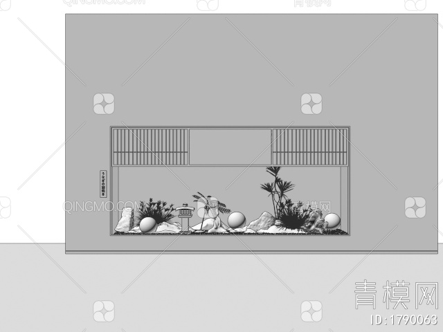 庭院小品 室内景观造景 植物堆 微地形3D模型下载【ID:1790063】