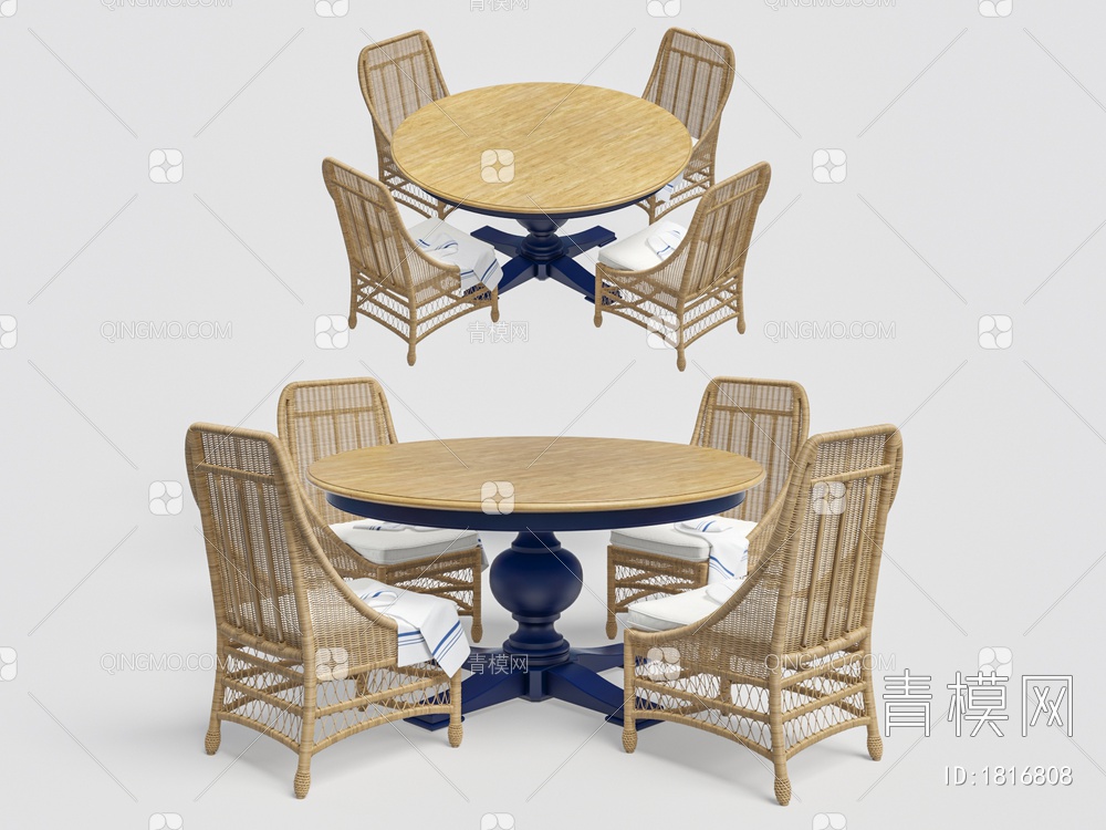 餐桌椅组合3D模型下载【ID:1816808】