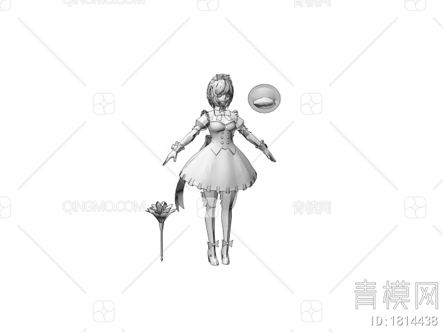 虚拟人物 奴仆女士3D模型下载【ID:1814438】