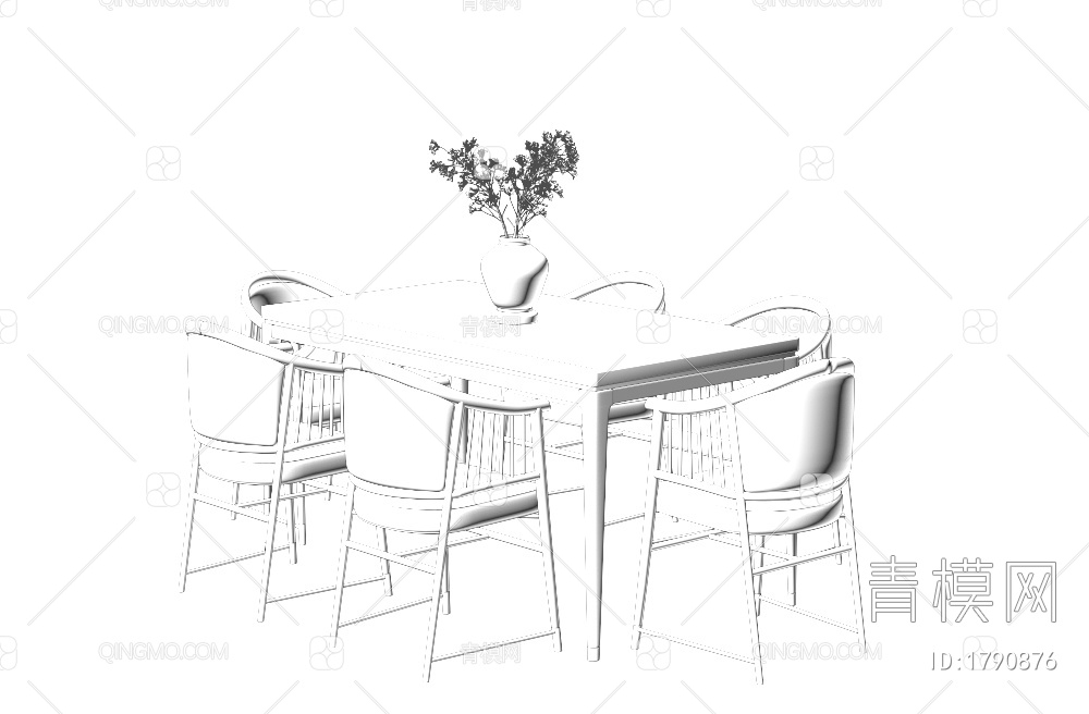 餐桌椅3D模型下载【ID:1790876】