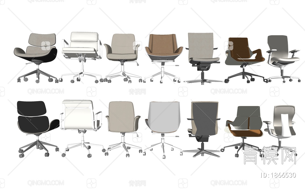 办公椅，电脑椅SU模型下载【ID:1866530】