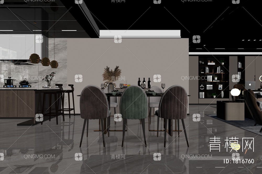 客餐厅3D模型下载【ID:1816760】
