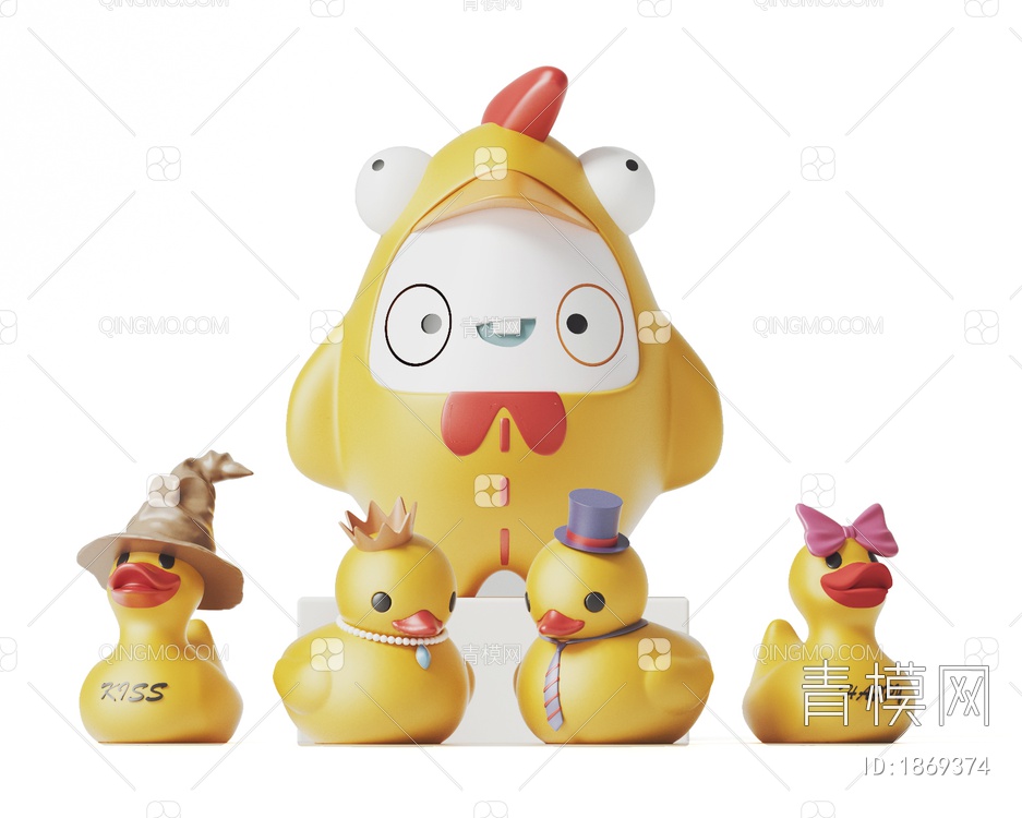网红小黄鸭玩具公仔3D模型下载【ID:1869374】