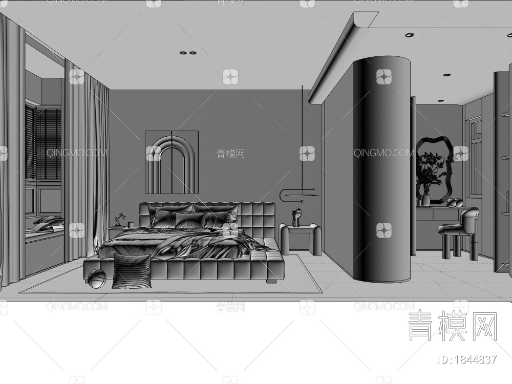 卧室3D模型下载【ID:1844837】