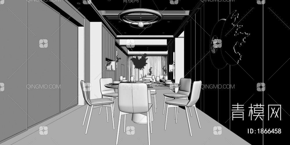 客餐厅3D模型下载【ID:1866458】