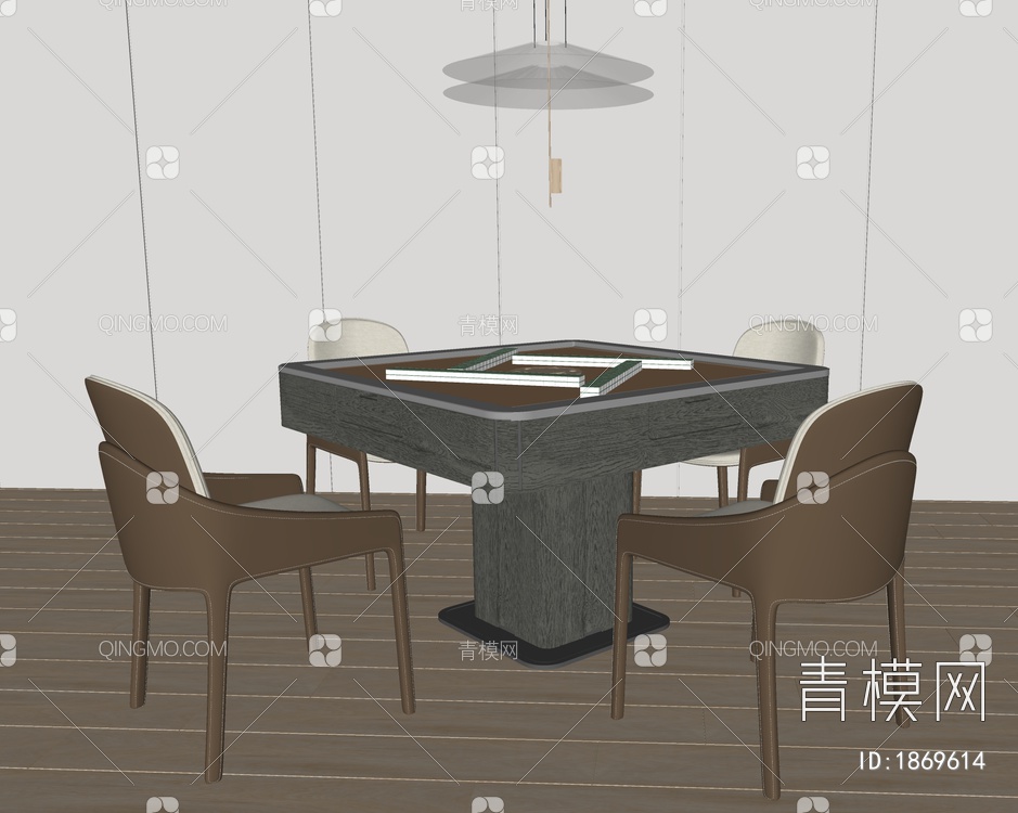 麻将桌椅组合SU模型下载【ID:1869614】