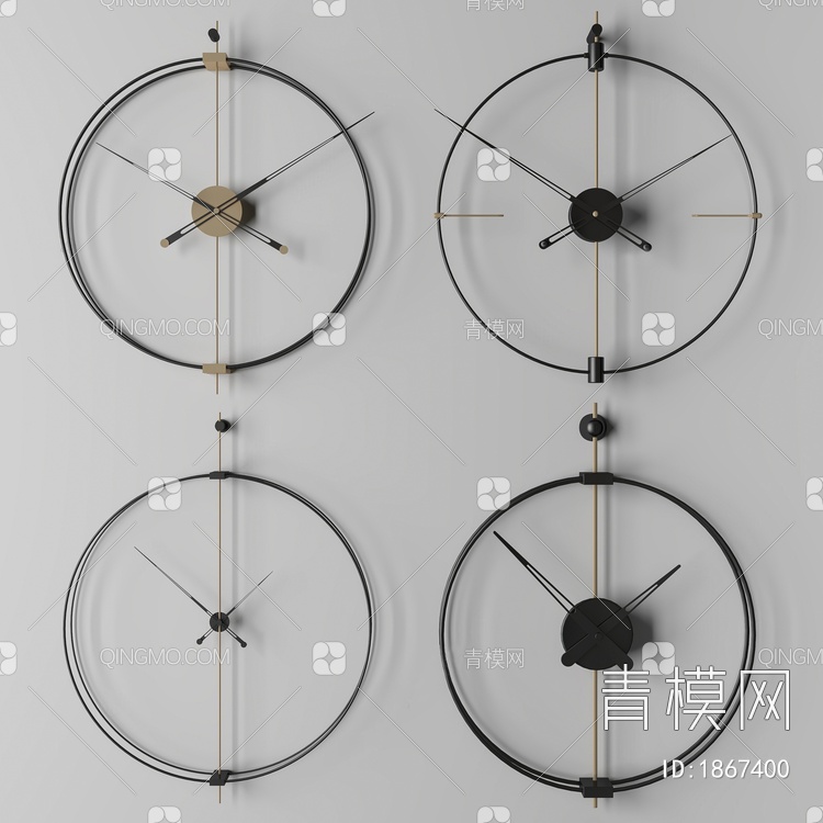 时钟 挂钟3D模型下载【ID:1867400】